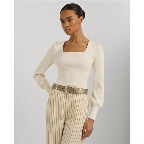 Lauren Ralph Lauren Cotton Modal/nylonls Sweater Kvinde Mascarpone Cream Sweaters Str XS - hos Magasin