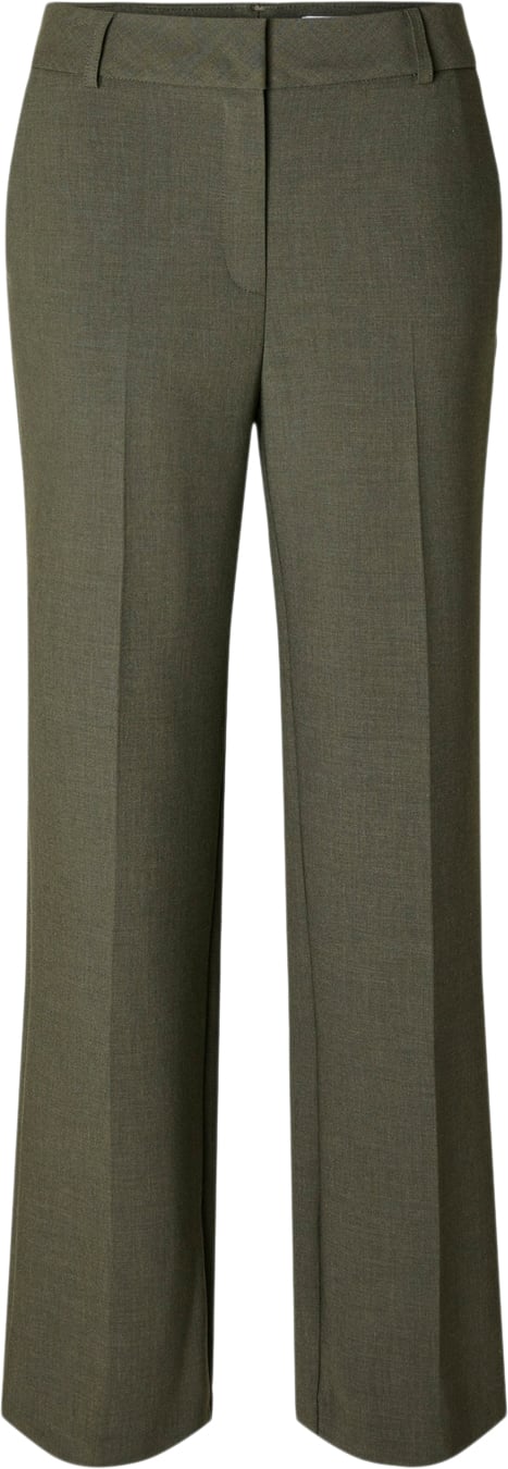 Selected Femme Slfrita MW Wide Pant Noos Kvinde Kalamata/melange Bukser Med Brede Ben Str 42 - hos Magasin