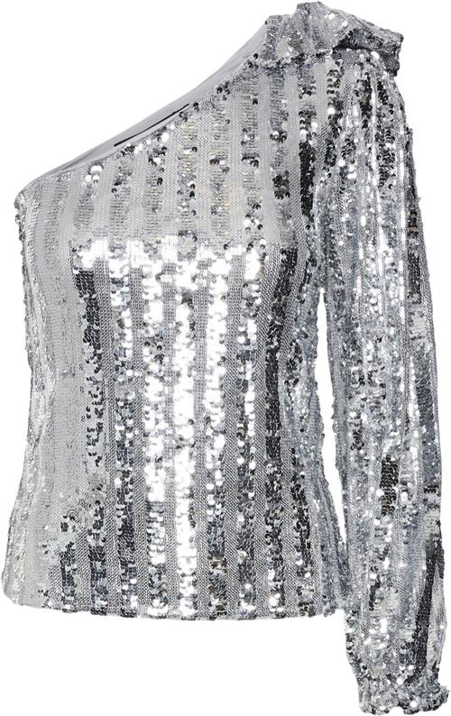 Vero Moda Vmefi ONE Shoulder LS TOP JRS Kvinde Silver Colour Toppe Str S - hos Magasin