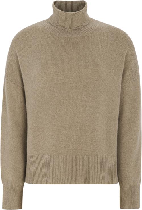 Soft Rebels Srluni Rollneck Knit Kvinde Oatmeal Melange Cardigans Str L - hos Magasin