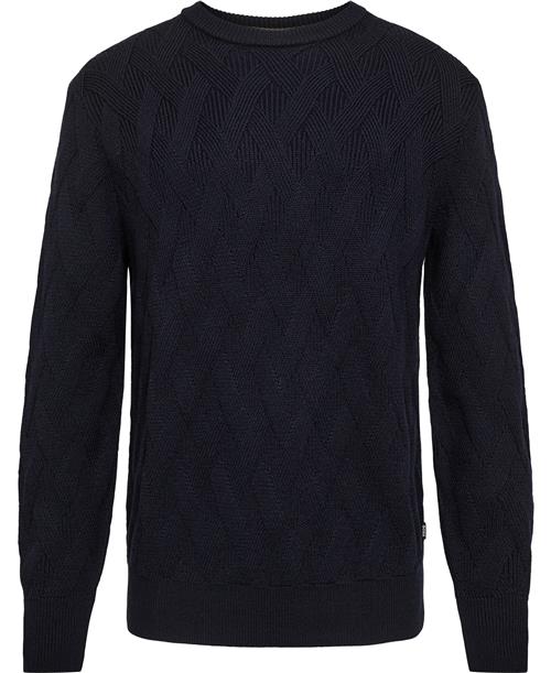 Se BOSS Helfredo Mand Dark Blue Sweaters Str M - hos Magasin ved Magasin