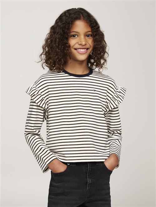 Tommy Hilfiger Stripe TEE LS Str 16 - Desert Sky Stripe Langærmede T-shirts hos Magasin