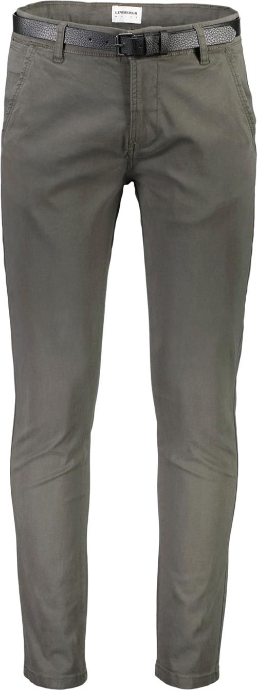 Lindbergh Chino m. Bælte & Stretch Mand Grøn Chinos Str 30/34 - hos Magasin