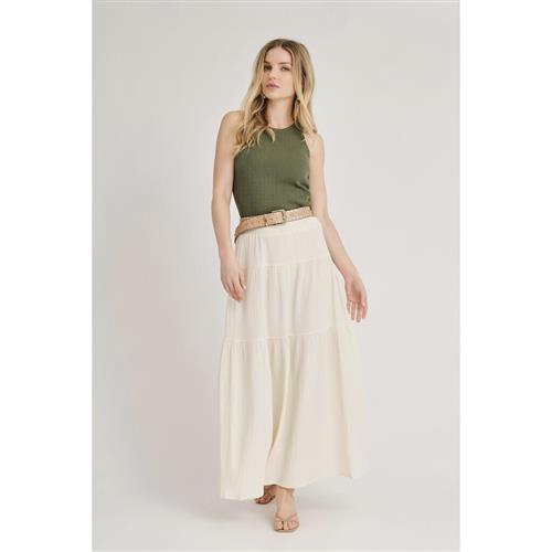 A-VIEW Gypsy Skirt Kvinde Off White Maxi Nederdele Str 42 - hos Magasin