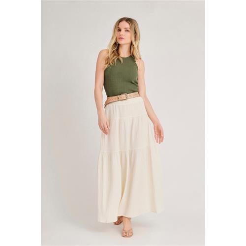 A-VIEW Gypsy Skirt Kvinde Off White Maxi Nederdele Str 36 - hos Magasin