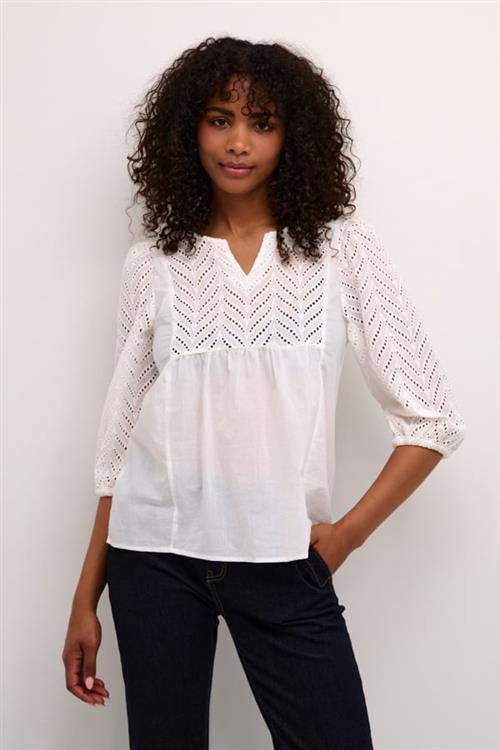 Culture Cutoril Blouse Kvinde Spring Gardenia Langærmede Bluser Str XS - hos Magasin