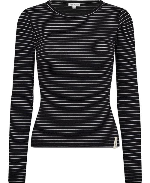 esmé studios Esblossom Stripe LS Top Gots Kvinde Black Kortærmede T-shirts Str XL - Bomuld hos Magasin