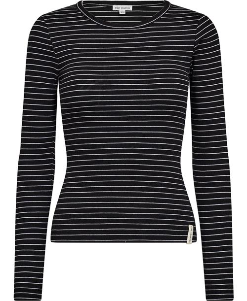 esmé studios Esblossom Stripe LS Top Gots Kvinde Black Kortærmede T-shirts Str XS - Bomuld hos Magasin