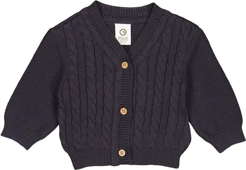 Müsli by Green Cotton Knit Cable Cardigan Baby Str 68 - Mystery Blue Cardigans Bomuld hos Magasin