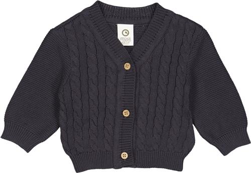 Müsli by Green Cotton Knit Cable Cardigan Baby Str 62 - Mystery Blue Cardigans Bomuld hos Magasin