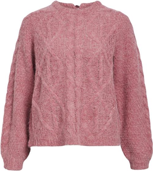 Se Object Objsmilla Knit RE L/S Pullover CC1 Kvinde Slate Rose/melange Toppe Str S - hos Magasin ved Magasin