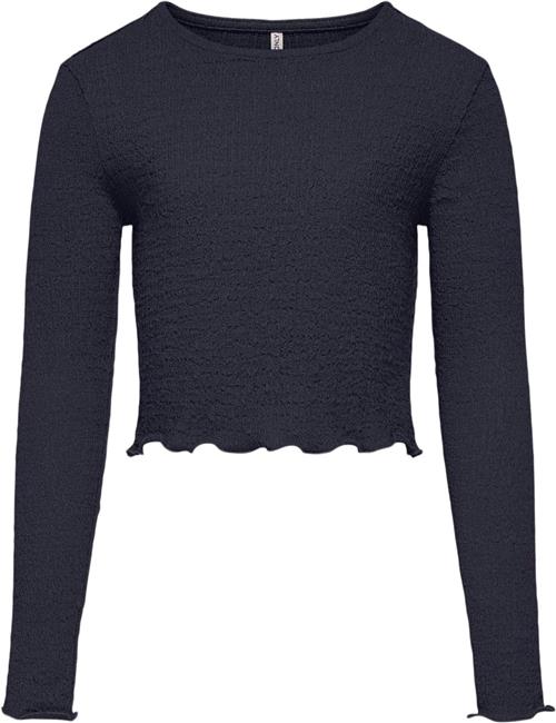 Se ONLY Kogemma Structure L/S TOP FF JRS Str 122/128 - Blå Langærmede T-shirts hos Magasin ved Magasin