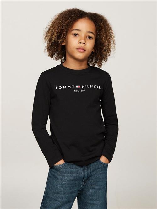 Tommy Hilfiger U Essential TEE L/S Str 8 - Black Kortærmede T-shirts hos Magasin