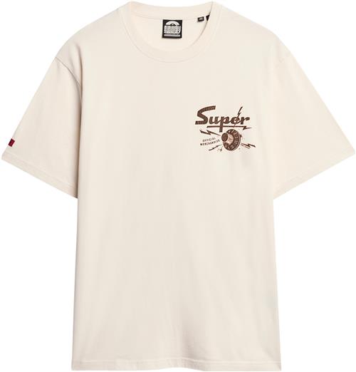 Superdry Lofi Punk Graphic Loose TEE Mand Cream Kortærmede T-shirts Str XL - hos Magasin