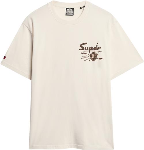 Se Superdry Lofi Punk Graphic Loose TEE Mand Cream Kortærmede T-shirts Str XXL - hos Magasin ved Magasin