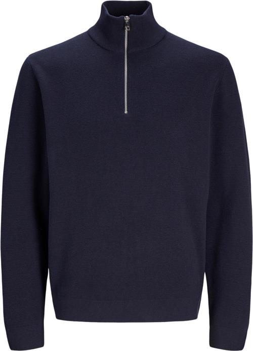 Se Jack & Jones Jprblamilano Stitch Knit Half ZIP S Mand Night Sky Turtlenecks Relaxed Fit Str S - hos Magasin ved Magasin