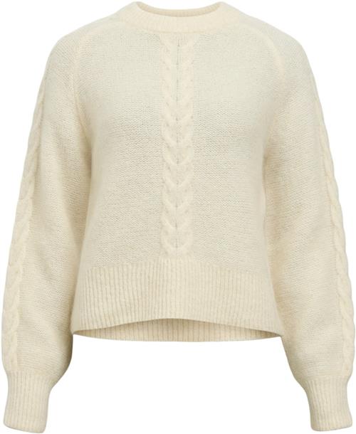 Se Object Objnete LO Knit Pullover Noos Kvinde Sandshell/melange Toppe Loose Fit Str XS - hos Magasin ved Magasin