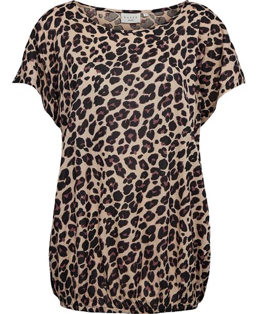 Kaffe Curve Kcsonna Stanley Top Kvinde Leopard Print Toppe Str 42 - hos Magasin