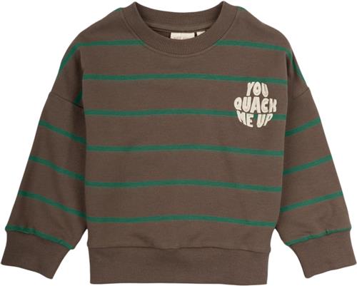 PETIT PIAO Sweat Shirt Line Str 92 cm - Chocolate Brown S Sweatshirts Bomuld hos Magasin