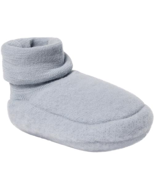 Müsli by Green Cotton Woolly Fleece Booties Str 74/86 - Jasmin Blue Fleece Merino Uld hos Magasin