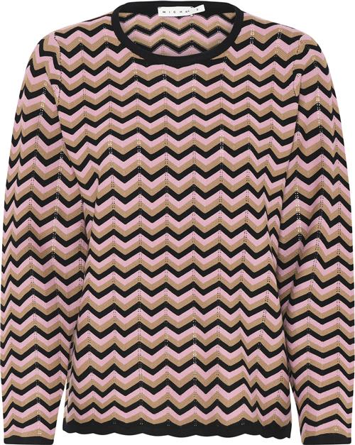 Micha Bbjumper_Bbautumnviscstripekni Kvinde Blk/rose Sweaters Str XL - hos Magasin