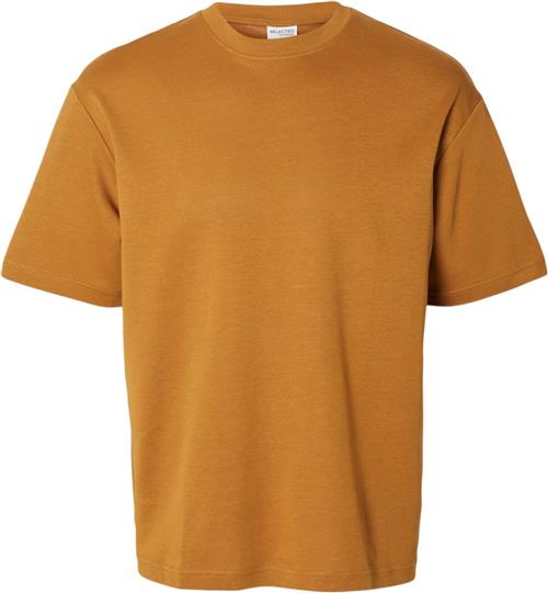 Selected Homme Slhlooseoscar SS Oneck TEE Noos Mand Cathay Spice Kortærmede T-shirts Loose Fit Str S - hos Magasin