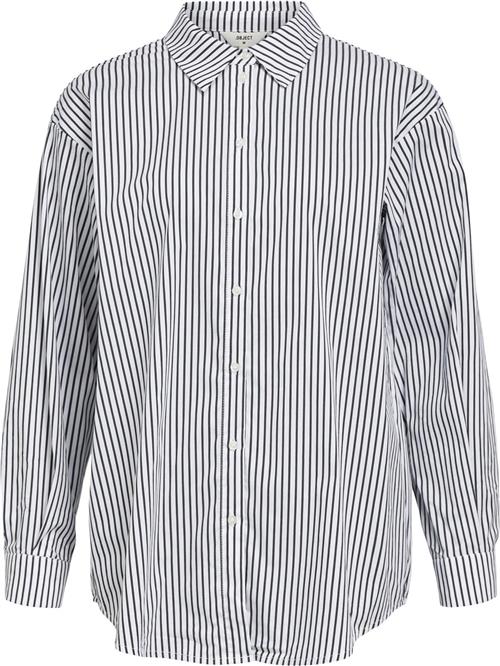 Object Objtutta LO L/S Shirt Noos Kvinde White/black Langærmede Skjorter Str 38 - hos Magasin