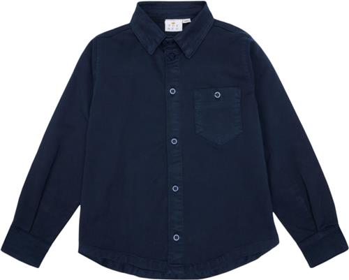 The New Tnre:Connect L_S Shirt Str 98-104 cm/3-4 år Unisex - Navy Blazer Skjorter Bomuld hos Magasin