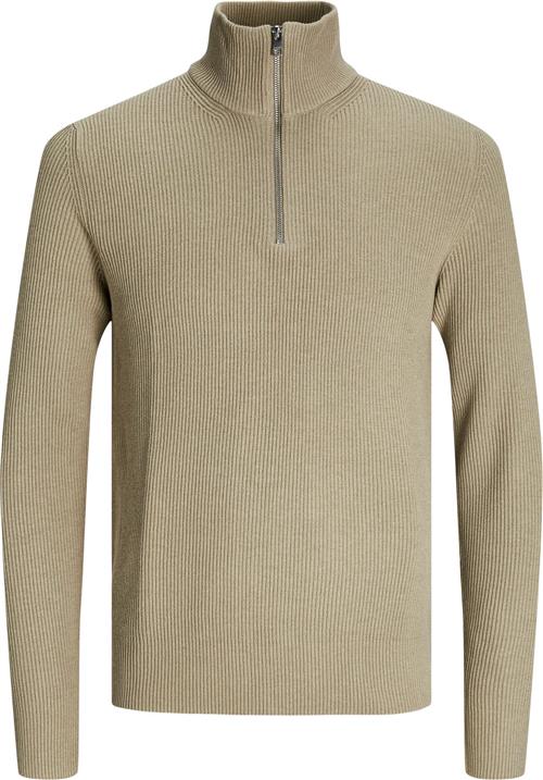 Jack & Jones Jjeperfect Knit Half ZIP SN Mand Crockery Turtlenecks Str S - hos Magasin