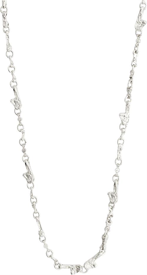 Pilgrim Hallie Organic Shaped Crystal Necklace Silverplated One size - Halskæder Uden Vedhæng hos Magasin