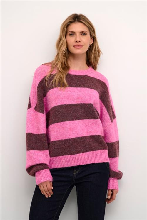 Se Culture Cukimmy Pullover Kvinde Pink/violet Melange Stripe Sweaters Str S/M - hos Magasin ved Magasin