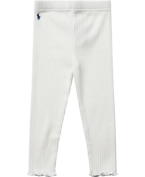 Se Polo Ralph Lauren Cotton RIB Knitrib Legging-pn-lgg Str 6M / 6-9 mdr - Deckwash White Bukser hos Magasin ved Magasin