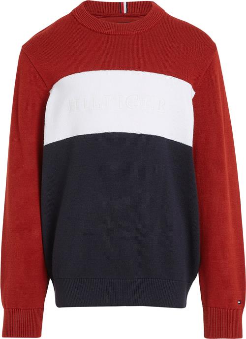 Tommy Hilfiger Colorblock Regular Sweater Str 4 år / 104 cm - Desert Sky Strik hos Magasin