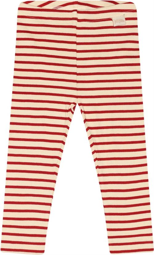 PETIT PIAO Legging Modal Striped Str 62 cm - Chili Pepper/dark Leggings Bomuld hos Magasin