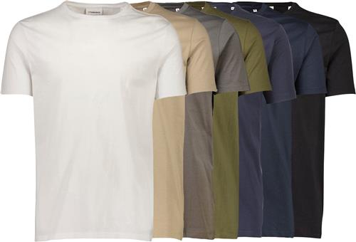 Lindbergh Basic Oneck tee S/S 7 Pack Mand Multi Kortærmede T-shirts Regular Fit Str S - hos Magasin