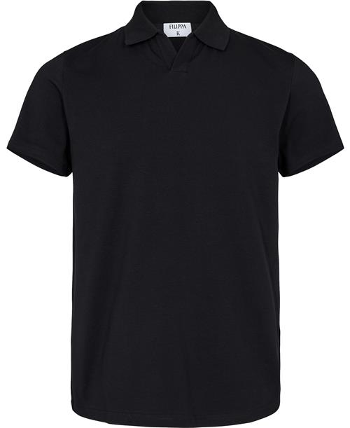 Filippa K Stretch Cotton Polo Tshirt Mand Black Kortærmede Poloer Str XS - Lycra hos Magasin