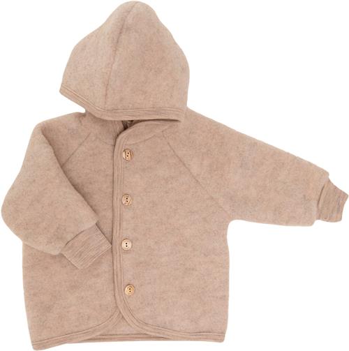 Se Engel Natur Hooded Jacket With Wooden Buttons,, IVN Best Str 86-92 - Sand Fleece hos Magasin ved Magasin