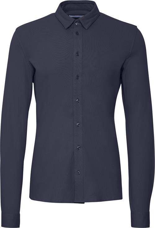 Se Casual Friday Cfarthur LS BU Jersey Piquet Shirt Kvinde Dark Navy Skjorter Slim Fit Str L - hos Magasin ved Magasin