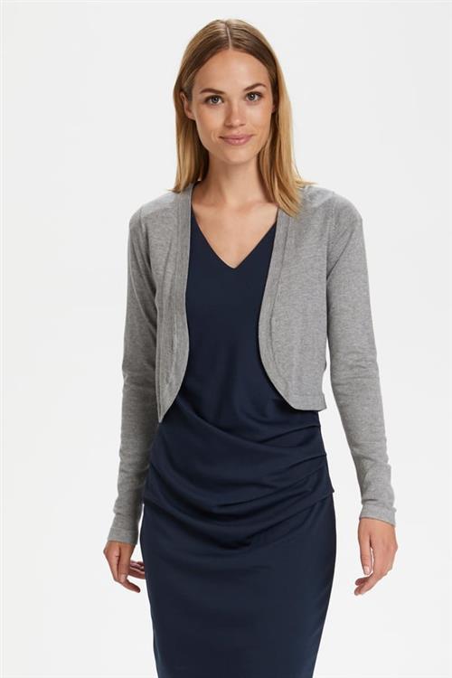 Se Kaffe Astrid Bolero Kvinde Grey Melange Cardigans Regular Fit Str L - hos Magasin ved Magasin