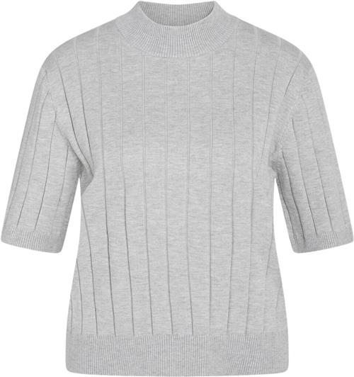 Bruuns Bazaar Anemonebbglady Knit Kvinde Grey Melange Sweaters Str M - Viskose hos Magasin