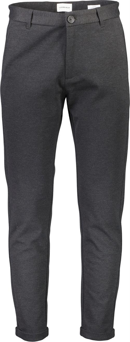 Lindbergh Superflex Knitted Cropped Pant Mand Dark Grey Habitbukser Str M - hos Magasin