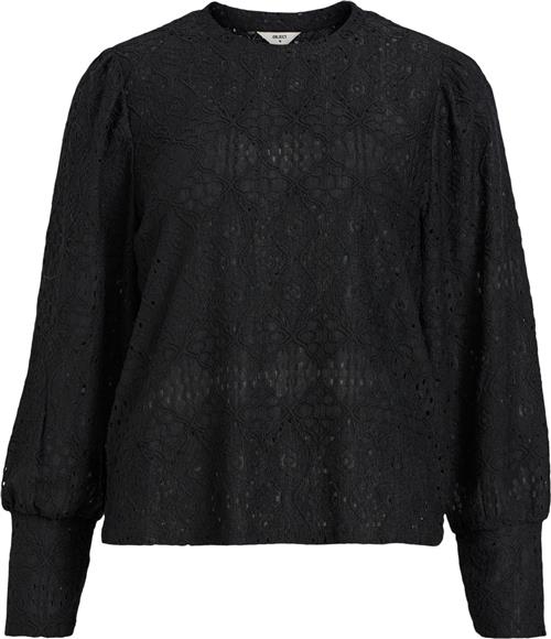 Se Object Objfeodora L/S TOP Noos Kvinde Black Langærmede Bluser Str L - hos Magasin ved Magasin