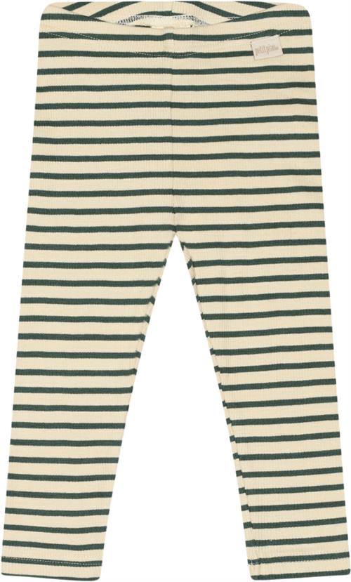 PETIT PIAO Legging Modal Striped Str 62 cm - Emerald Green/dar Leggings Bomuld hos Magasin