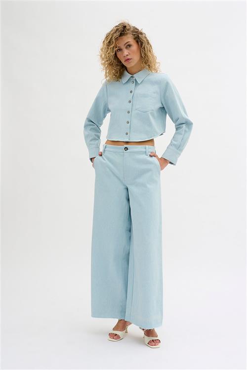 My Essential Wardrobe Winniemw 159 Shirt Kvinde Light Blue Retro Wash Langærmede Skjorter Str 38 - hos Magasin