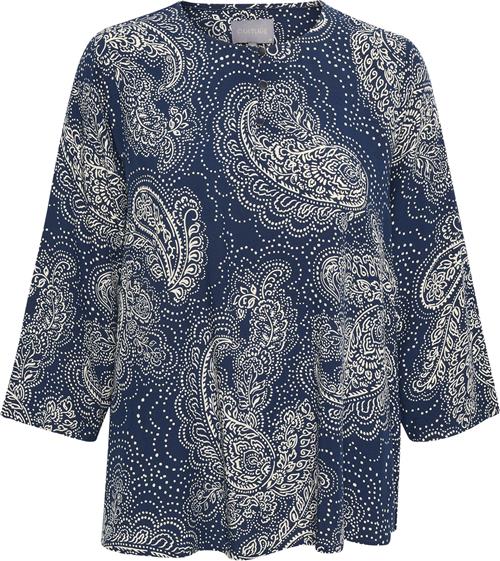 Culture Cupolly Blouse Kvinde Green/pink Paisley Kortærmede Bluser Str L - hos Magasin