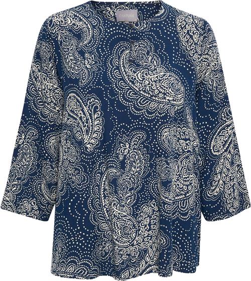 Culture Cupolly Blouse Kvinde Green/pink Paisley Kortærmede Bluser Str M - hos Magasin