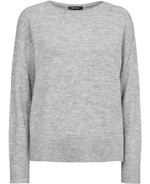 Montego Khairy O-N Uni Kvinde Glacier Grey Sweaters Str 40 - hos Magasin