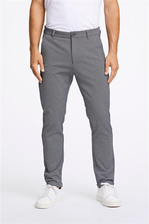 Lindbergh Cropped Bukser m. Stretch Mand Grey Mix Chinos Str L - hos Magasin