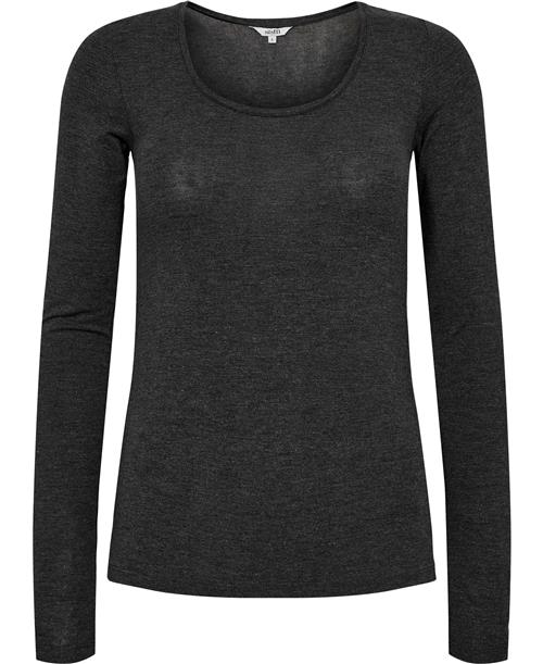 Se mbyM Anna top Kvinde 671 Dark Grey Mel Langærmede T-shirts Str XS - Elastan hos Magasin ved Magasin