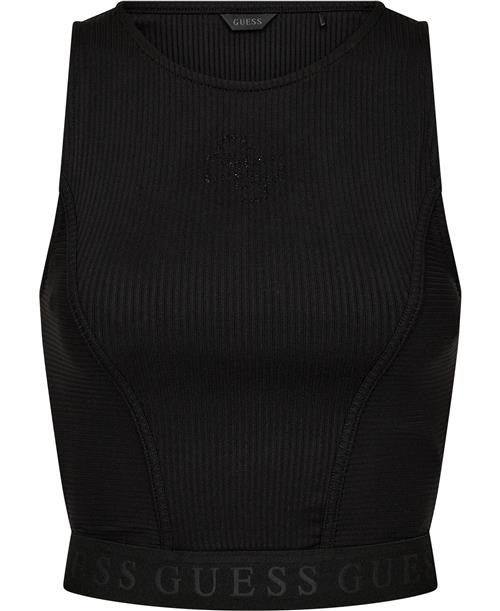 Se GUESS EMI Tank Logo TOP Kvinde Jet Black A996 Tanktoppe Str L - hos Magasin ved Magasin